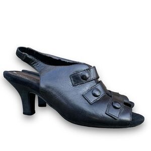 Aerosoles Black Leather Slingback Pumps Heels Women’s size 7.5
